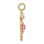 10K Yellow Gold October Boy Birthstone Charm with Polished Finish