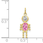 10K Yellow Gold October Boy Birthstone Charm with Polished Finish
