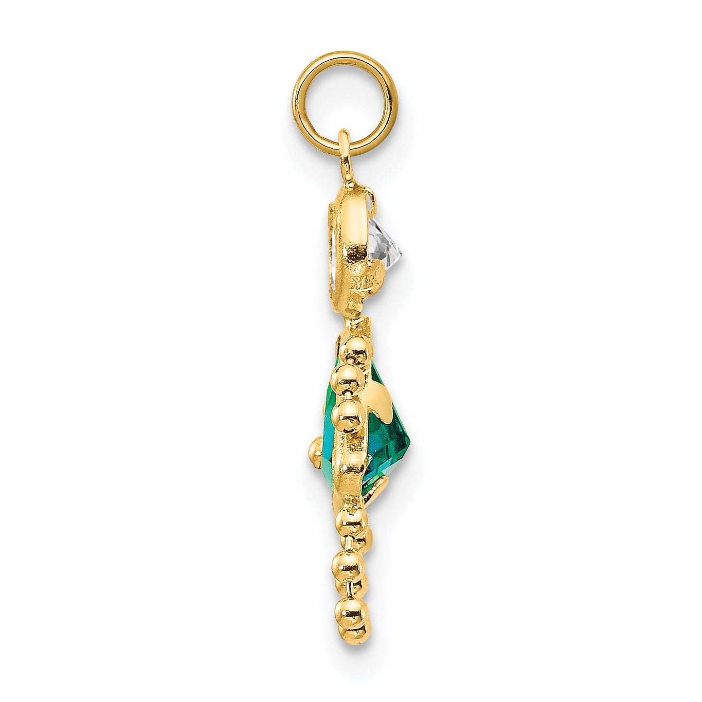 10K Yellow Gold December Birthstone Charm  Polished Girl Design Secondary image