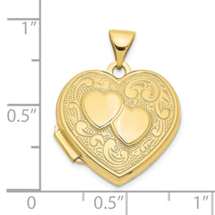 10k Double Heart Locket