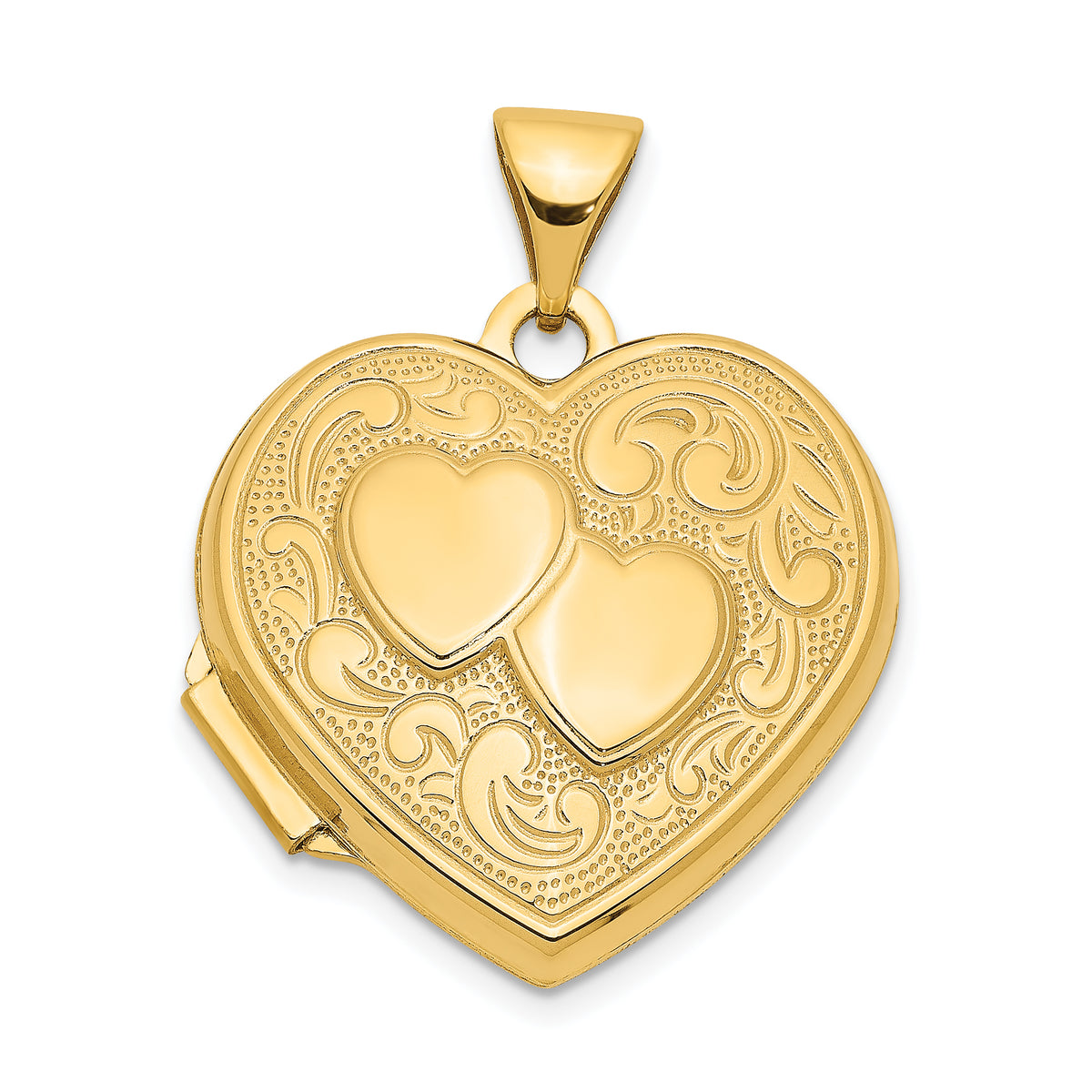 10k Double Heart Locket