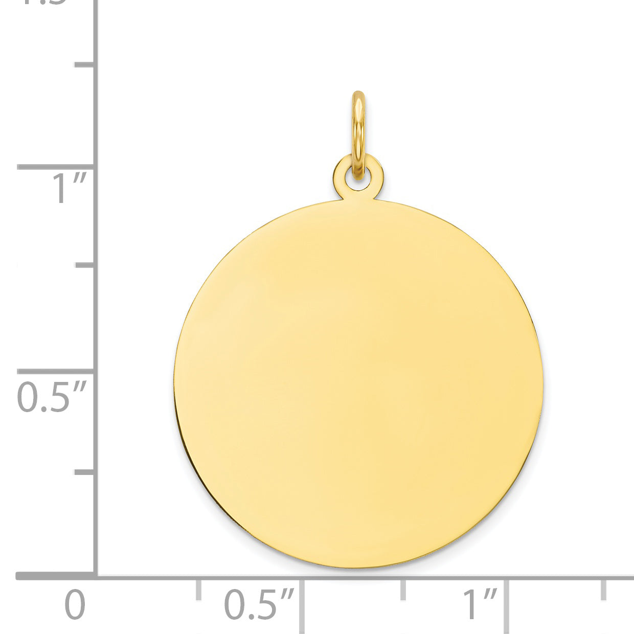 10K Yellow Gold Engravable Polished Disc Charm  Elegant, Solid Design Secondary image