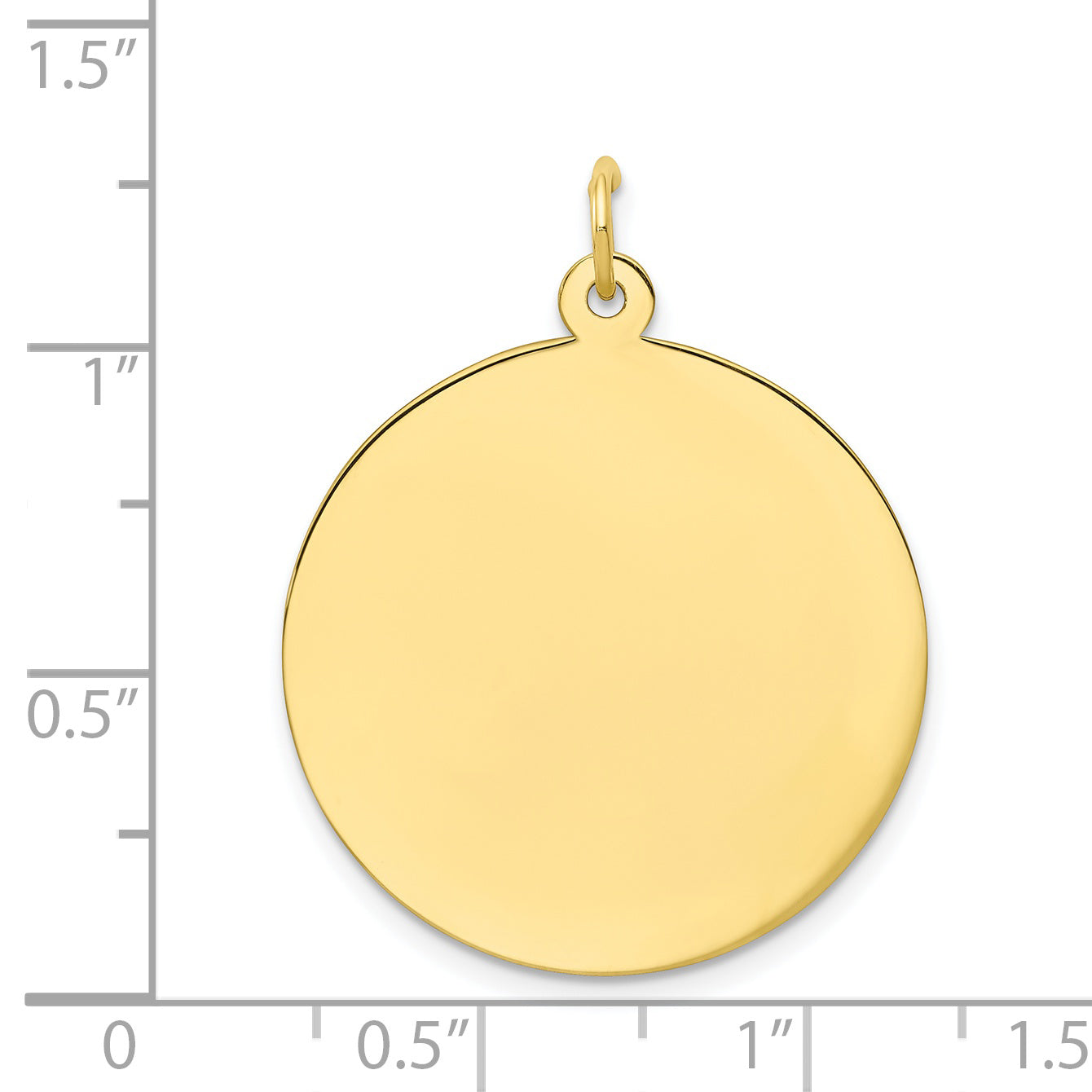 10K Yellow Gold Engravable Polished Disc Charm  Elegant and Customizable Secondary image