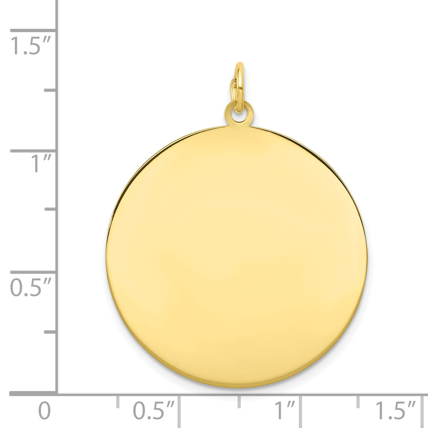 10K Yellow Gold Engravable Polished Disc Charm by Sophia Jewelers Secondary image