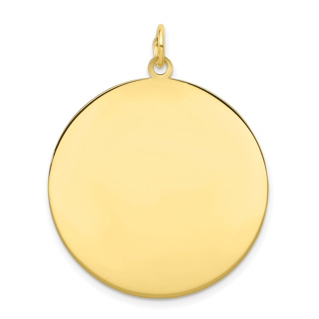 10K Yellow Gold Engravable Polished Disc Charm by Sophia Jewelers