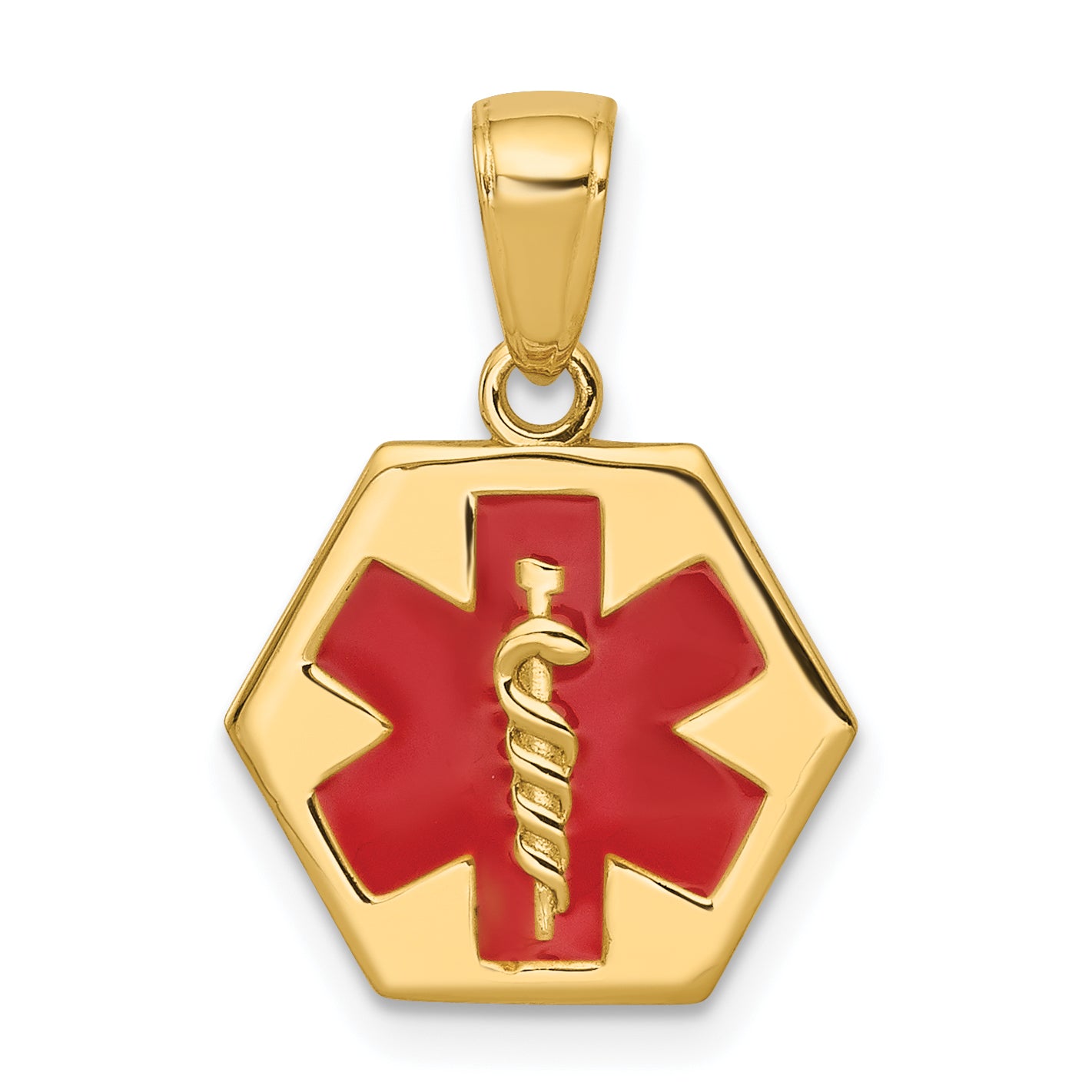 10K Enameled Medical Disk Pendant