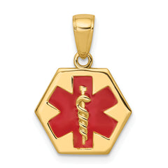 10K Enameled Medical Disk Pendant