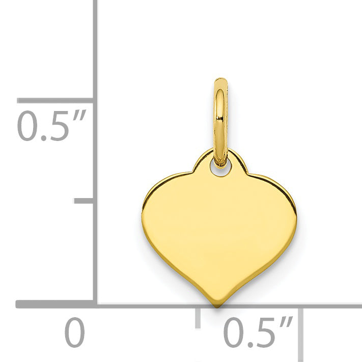 10K Gold Polished Heart Disc Charm with Solid Design Secondary image