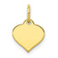 10K Gold Polished Heart Disc Charm with Solid Design