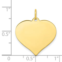 10K Heart Disc Charm