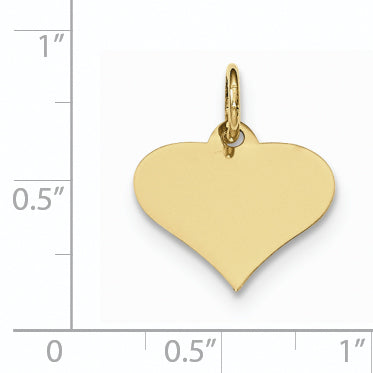 10K Gold Engravable Heart Disc Charm  Elegant and Personalized Pendant Secondary image