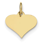 10K Gold Engravable Heart Disc Charm  Elegant and Personalized Pendant