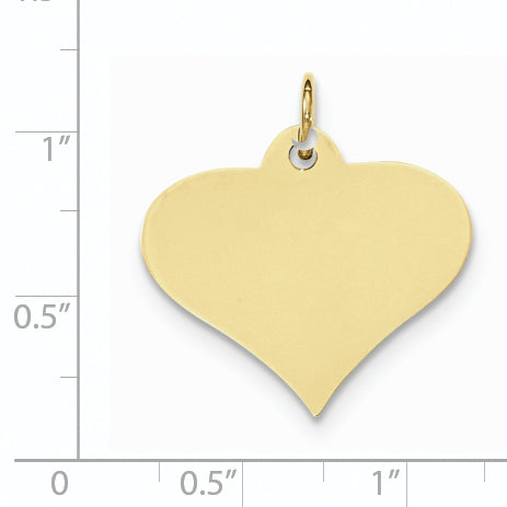 10K Plain .018 Gauge Engraveable Heart Disc Charm