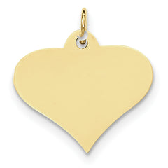 10K Plain .018 Gauge Engraveable Heart Disc Charm