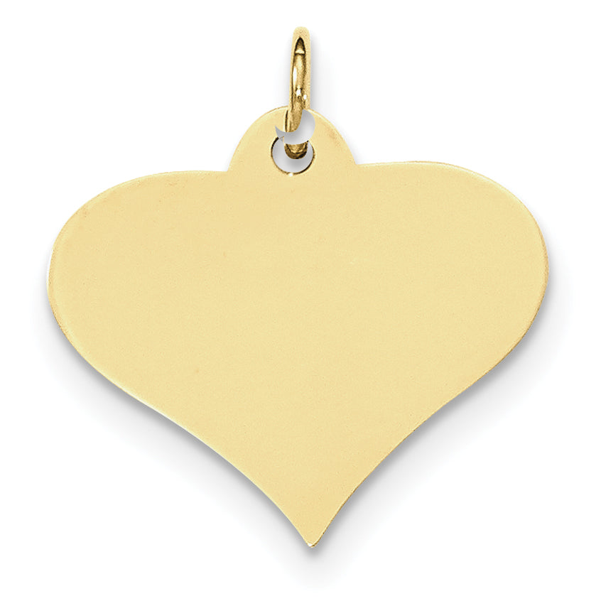 10K Gold Engravable Heart Disc Charm Elegant Yellow Finish Main image