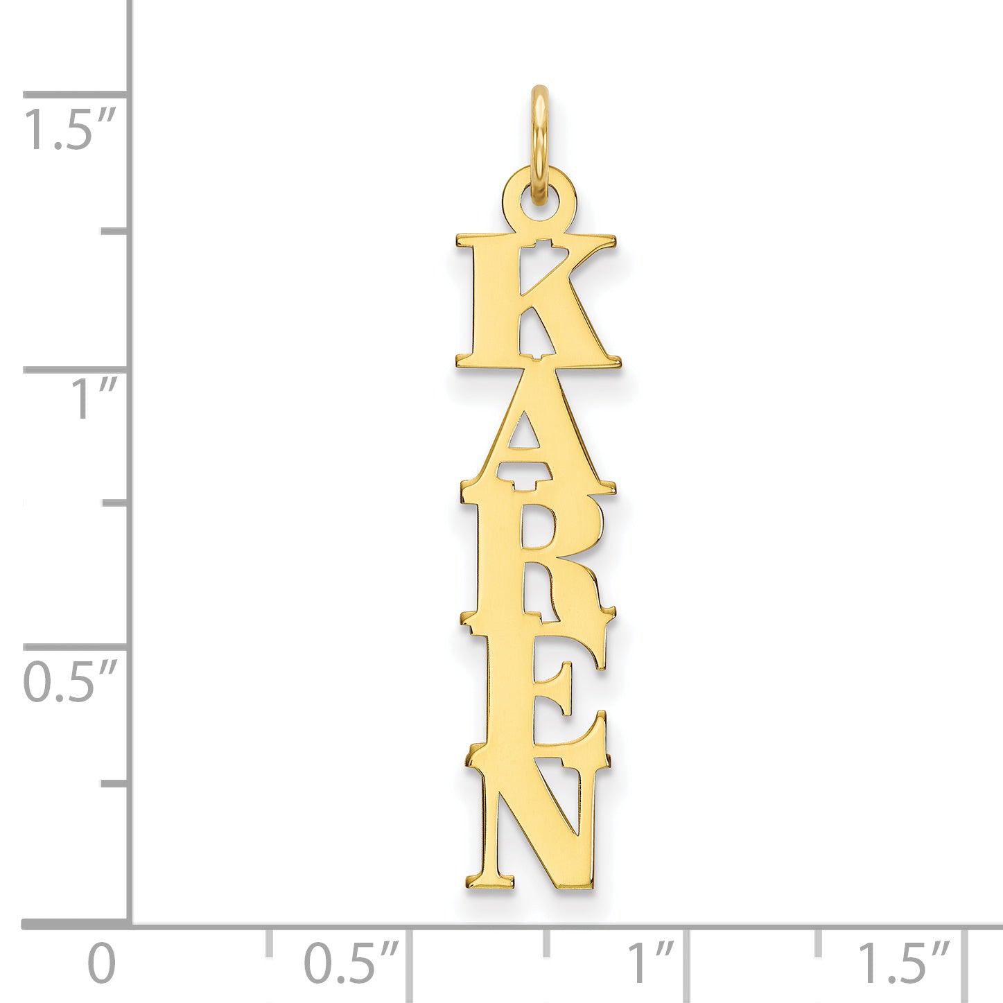 10K Vertical Name Plate Charm Secondary image
