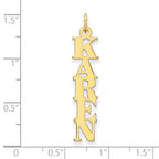 10K Vertical Name Plate Charm