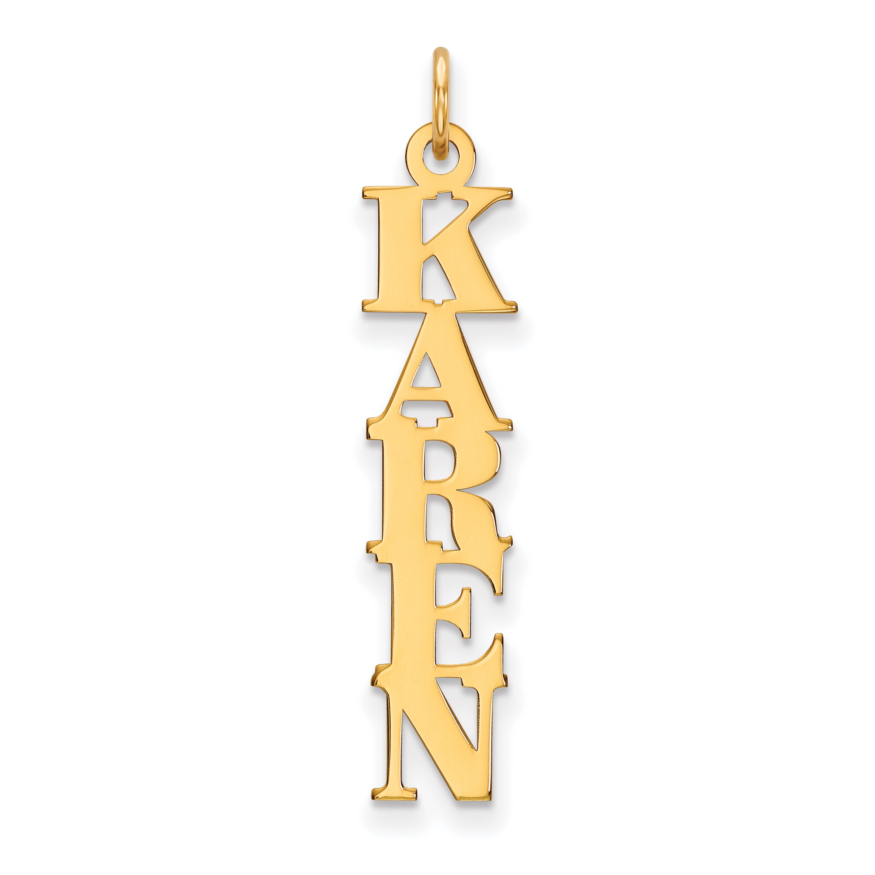 10K Vertical Name Plate Charm