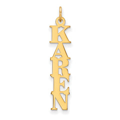 10K Vertical Name Plate Charm