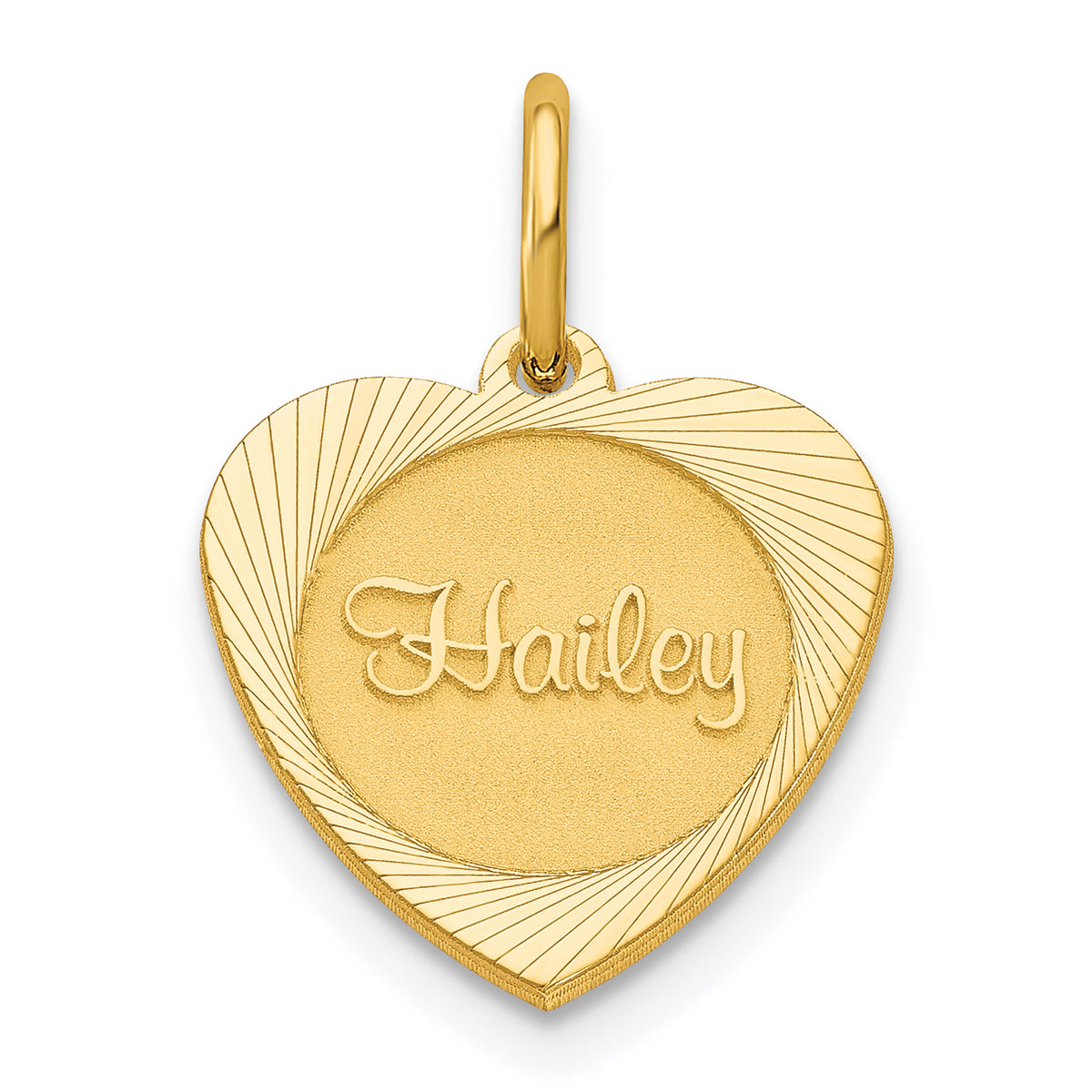 10K Small Heart Disc with Name Charm