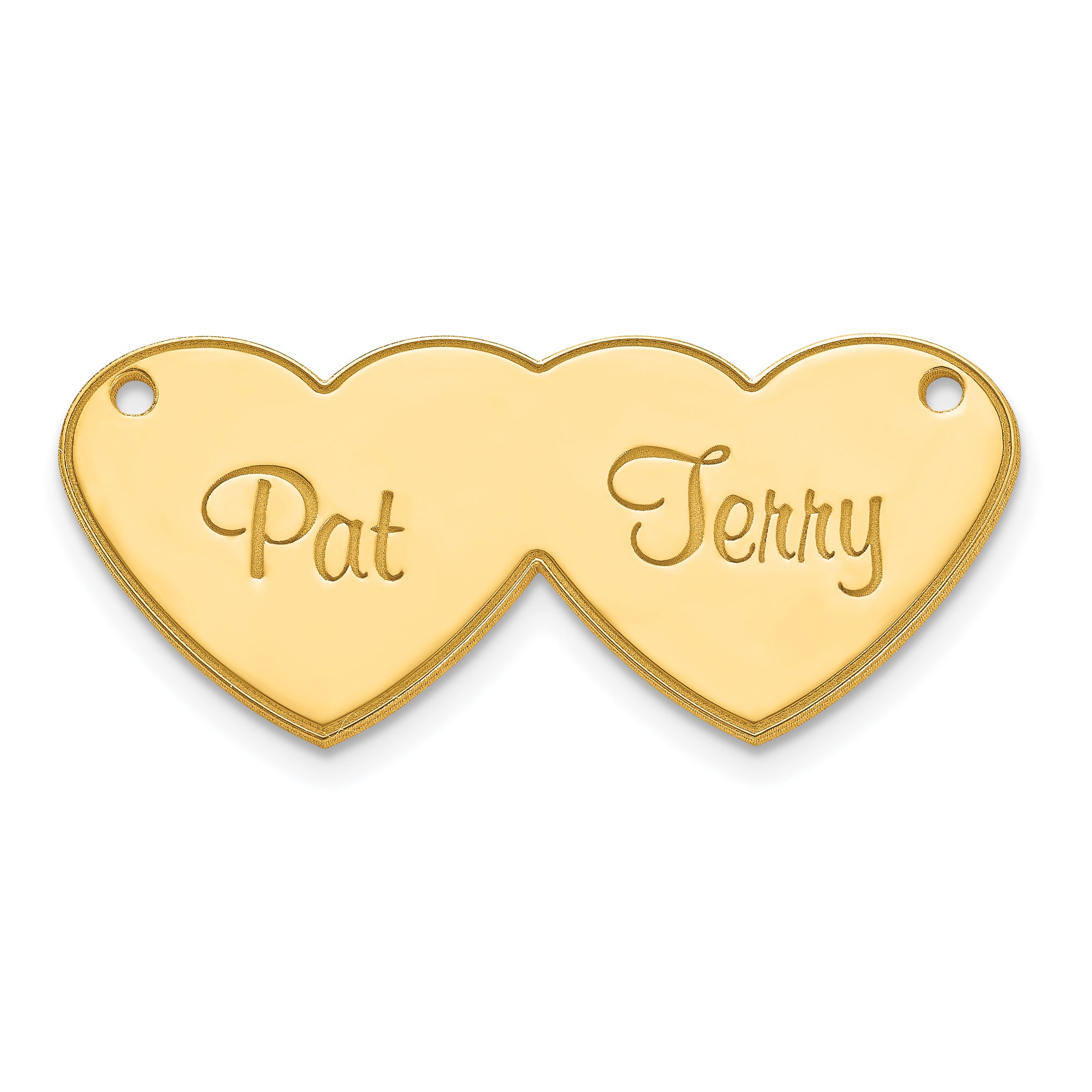 10K Double Heart Name Plate Main image