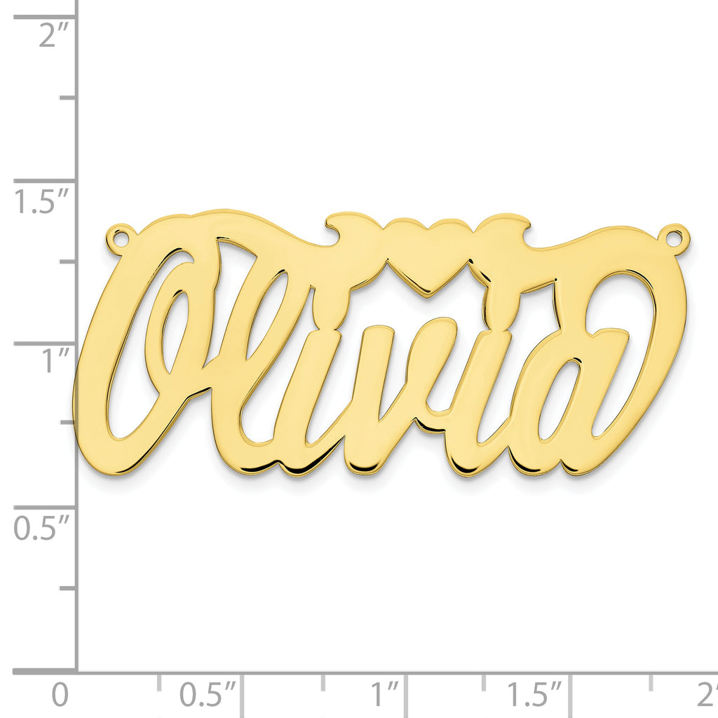 10KY Polished with Heart Name Plate