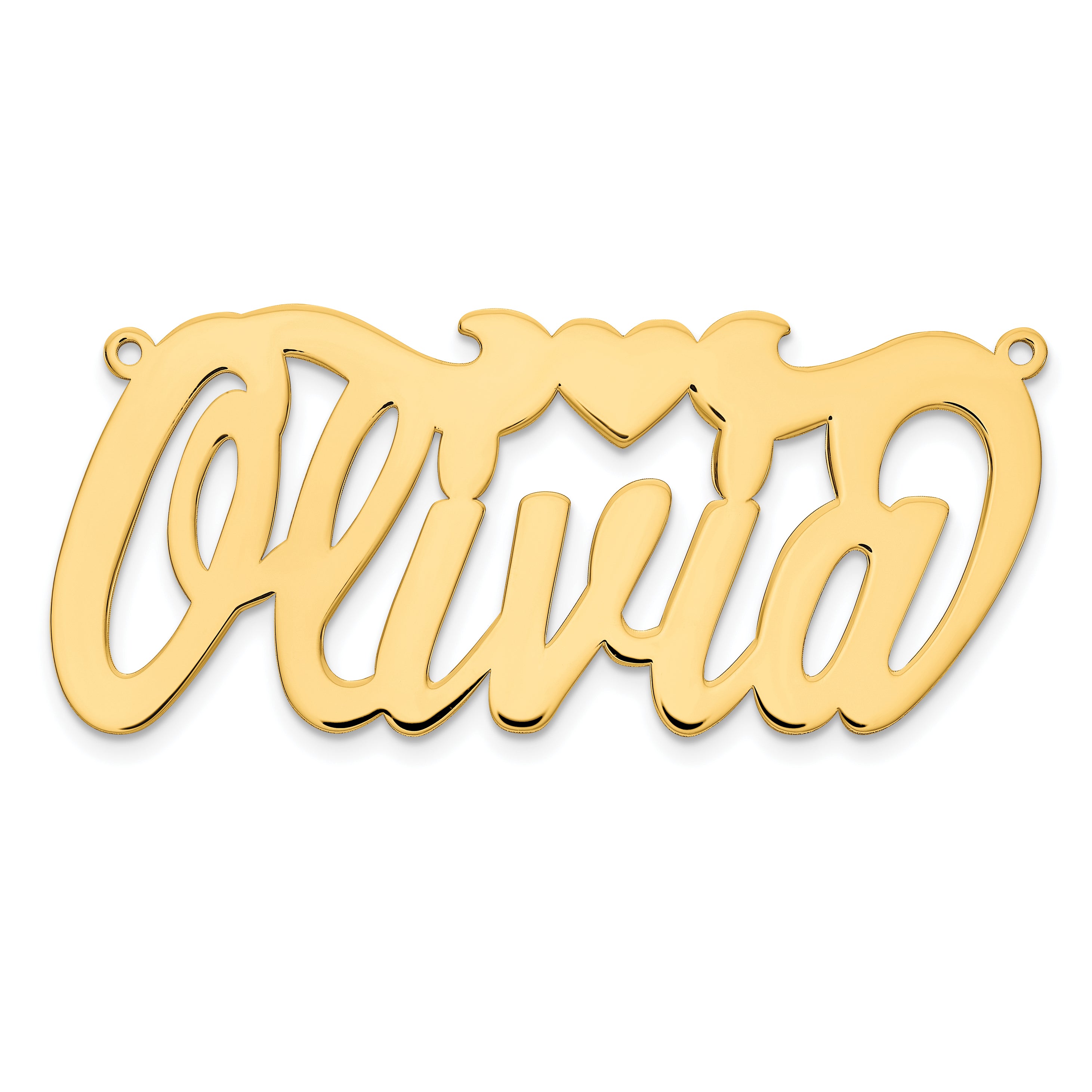 10KY Polished with Heart Name Plate