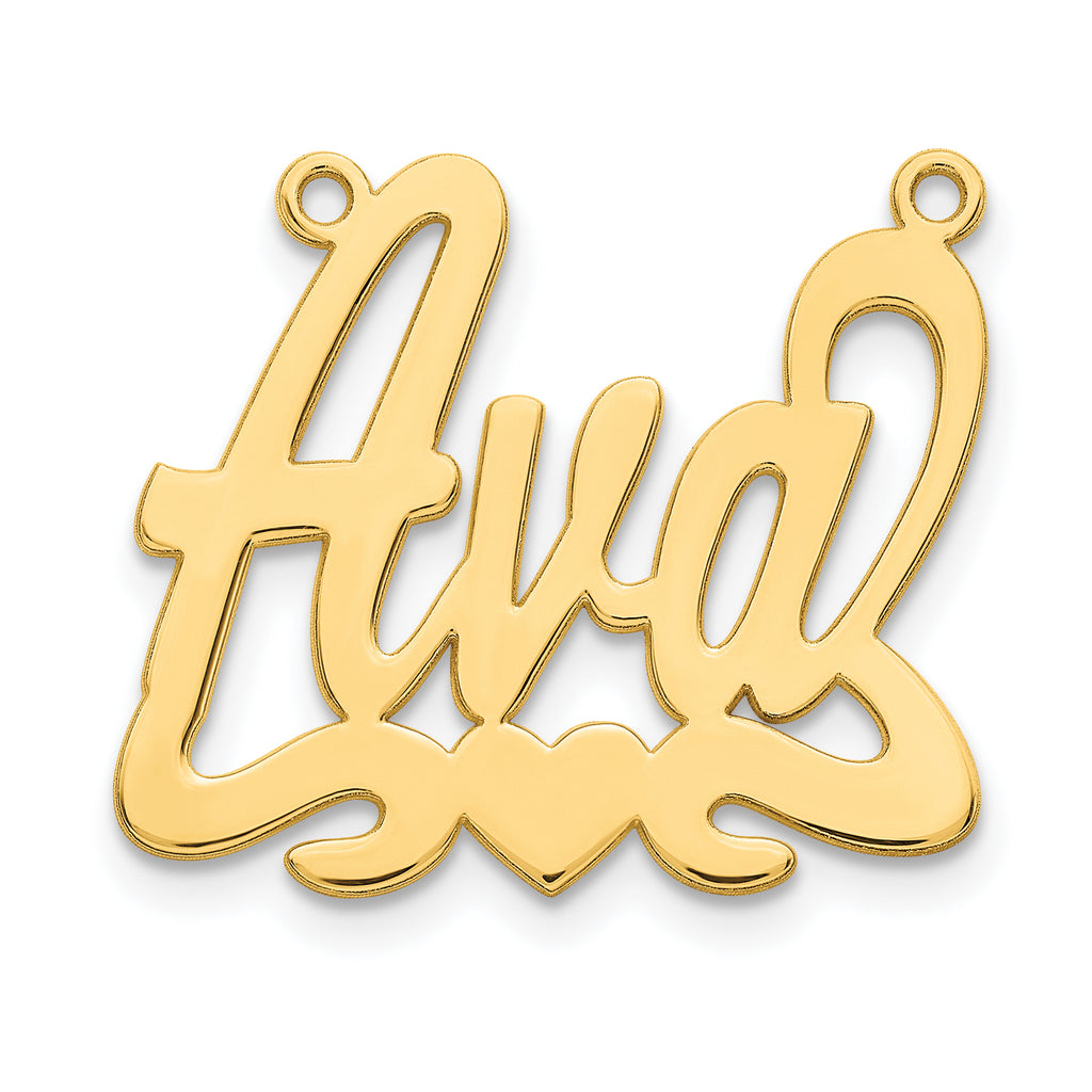10KY Polished with Heart Name Plate