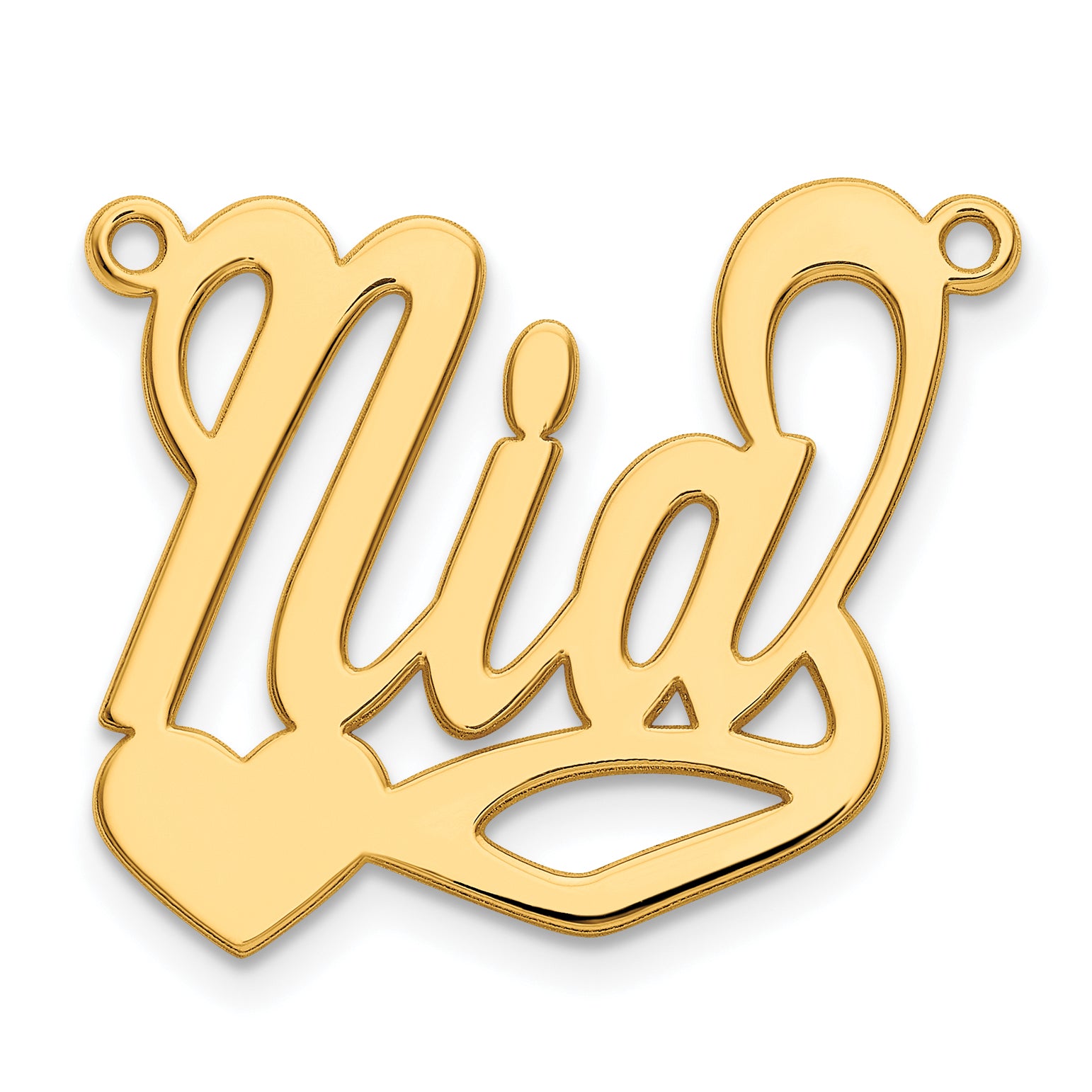 10K Polished Heart Name Plate Secondary image