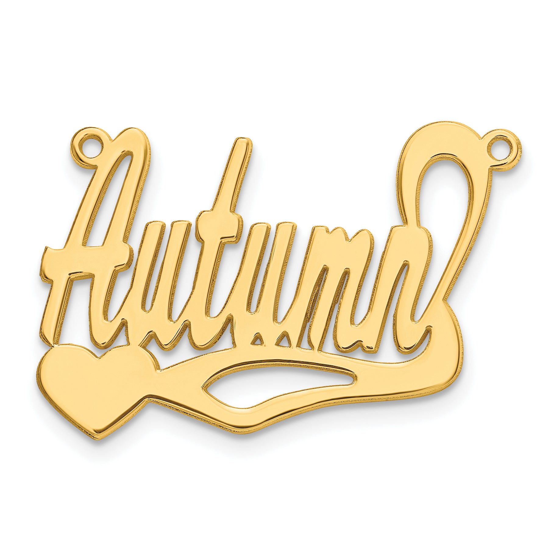 10K Polished Heart Name Plate Main image