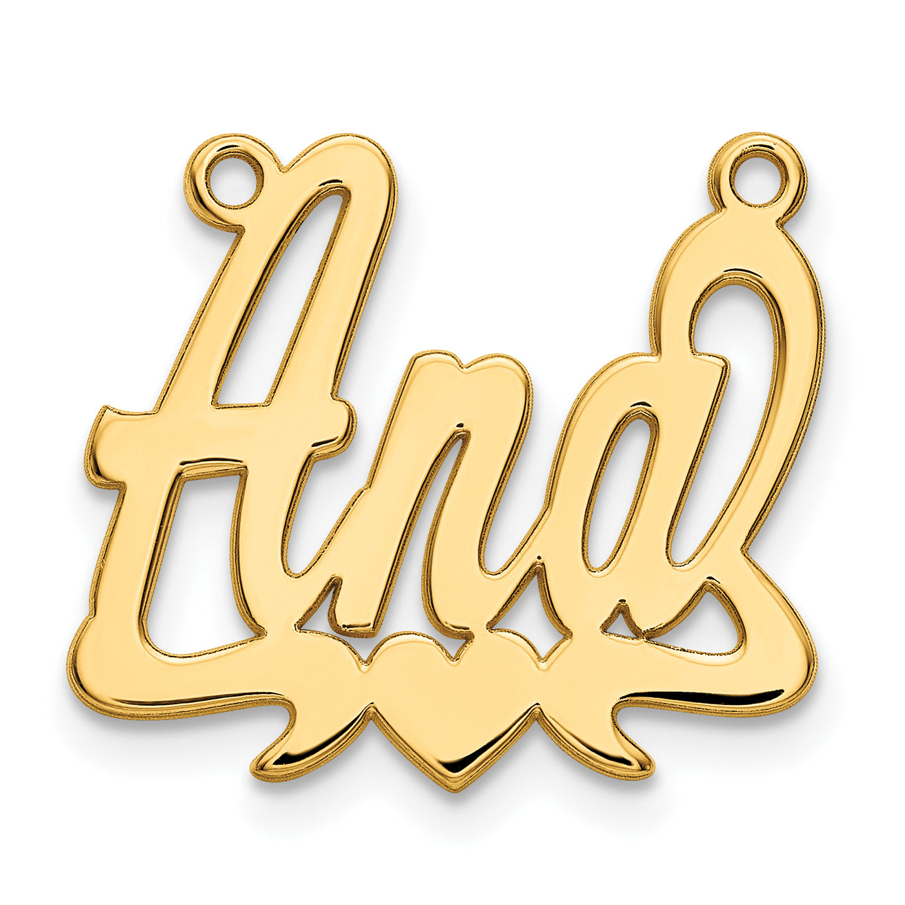 10K Polished Heart Name Plate Secondary image