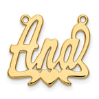 10K Polished Heart Name Plate