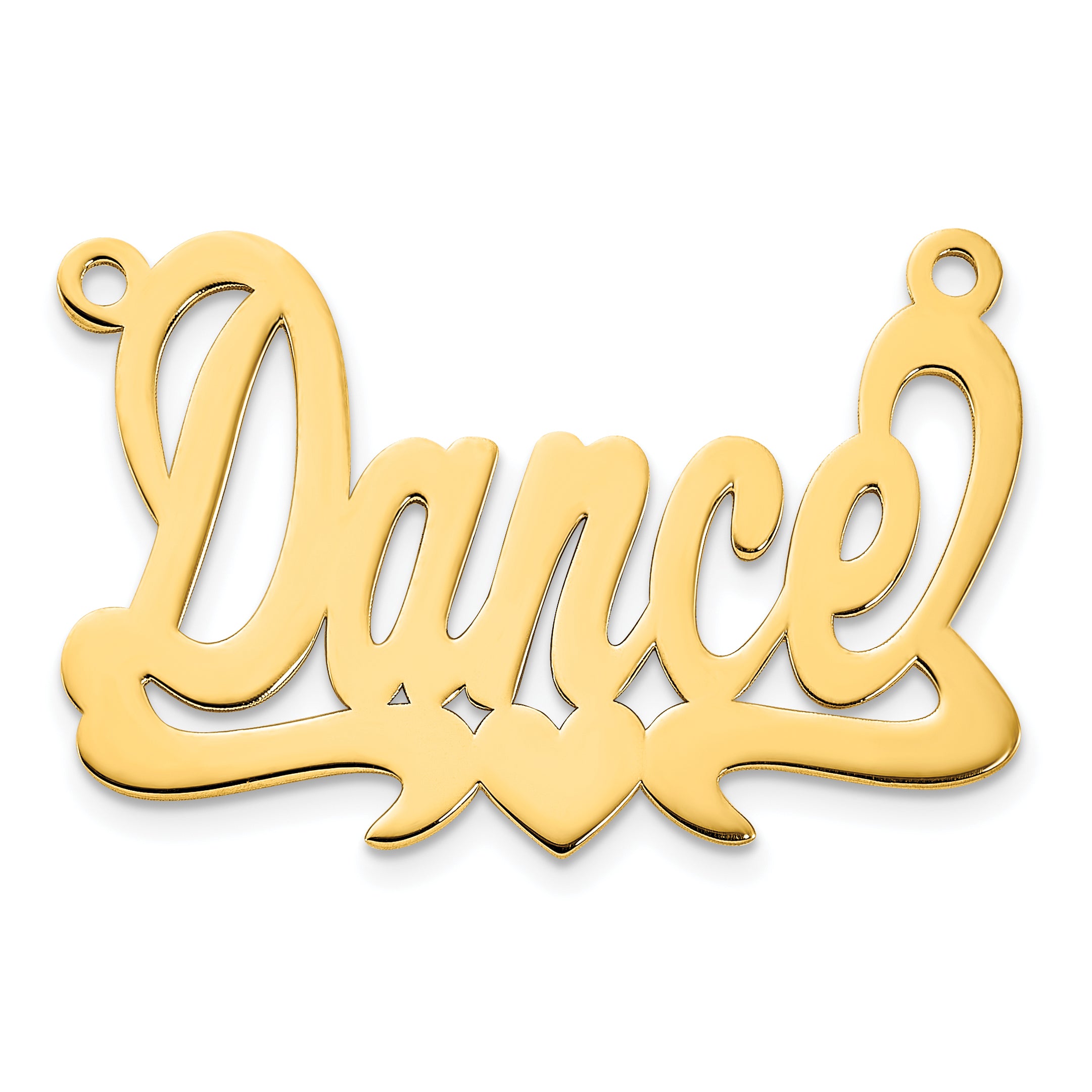 10K Polished Heart Name Plate Main image