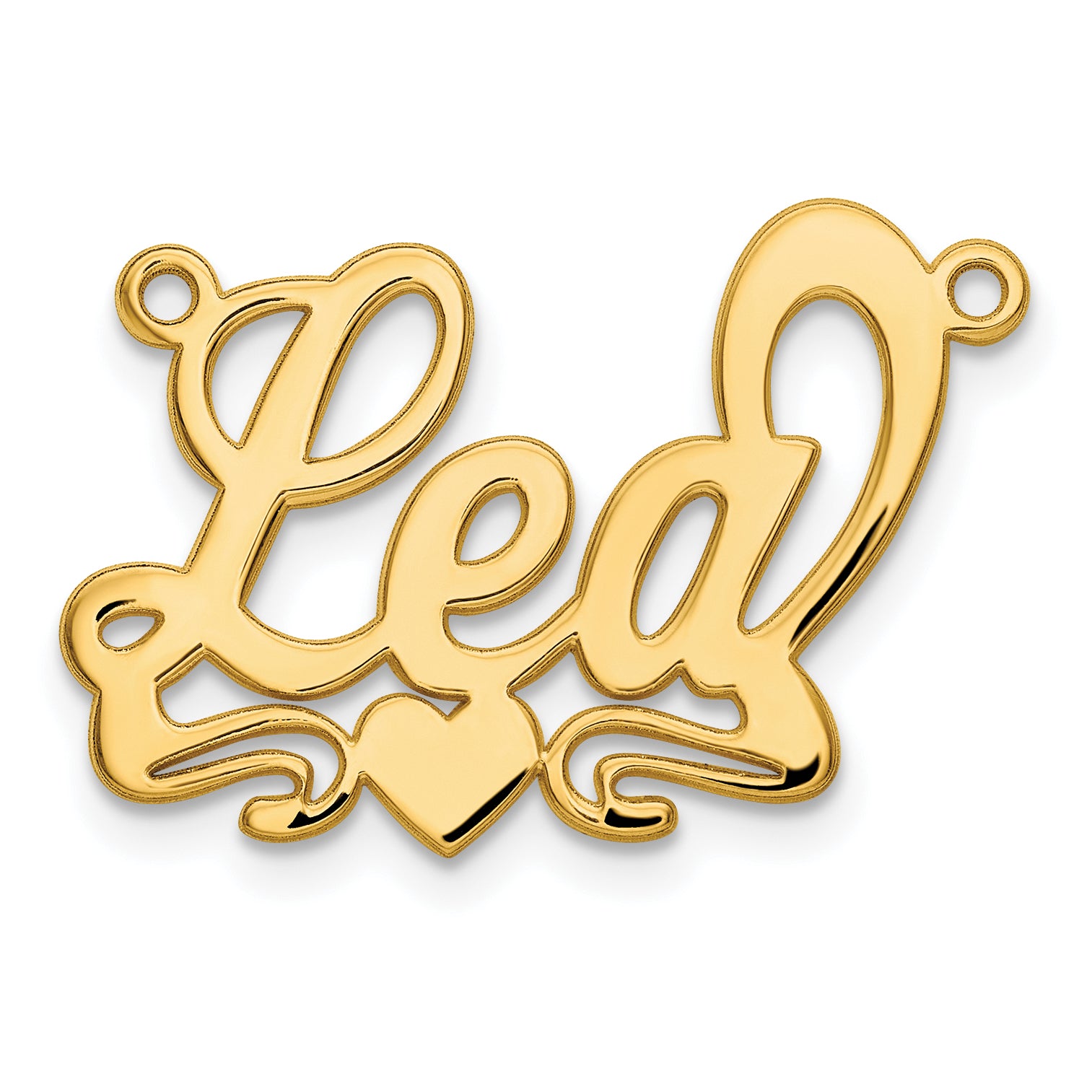 10K Polished Heart Name Plate Secondary image