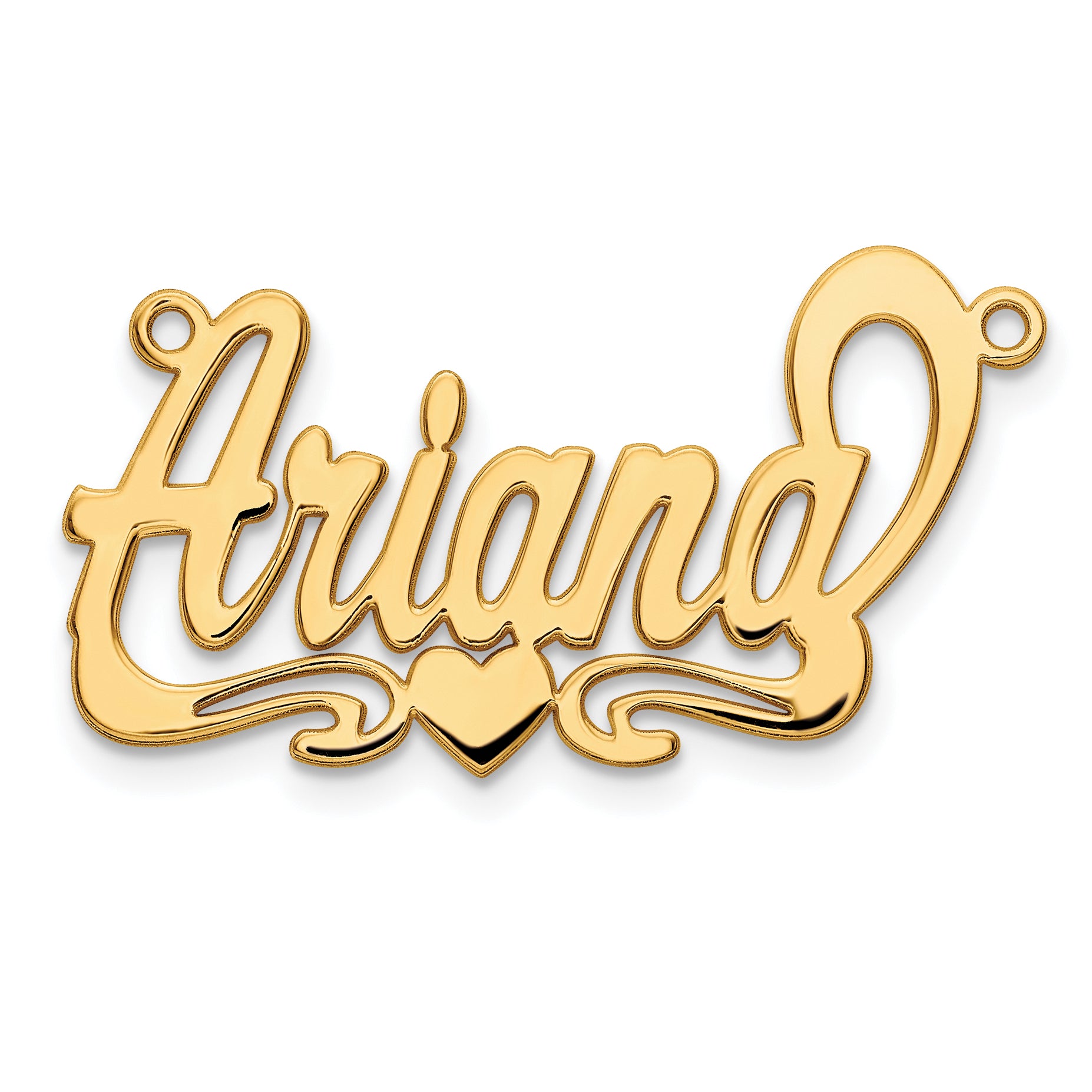 10K Polished Heart Name Plate Main image