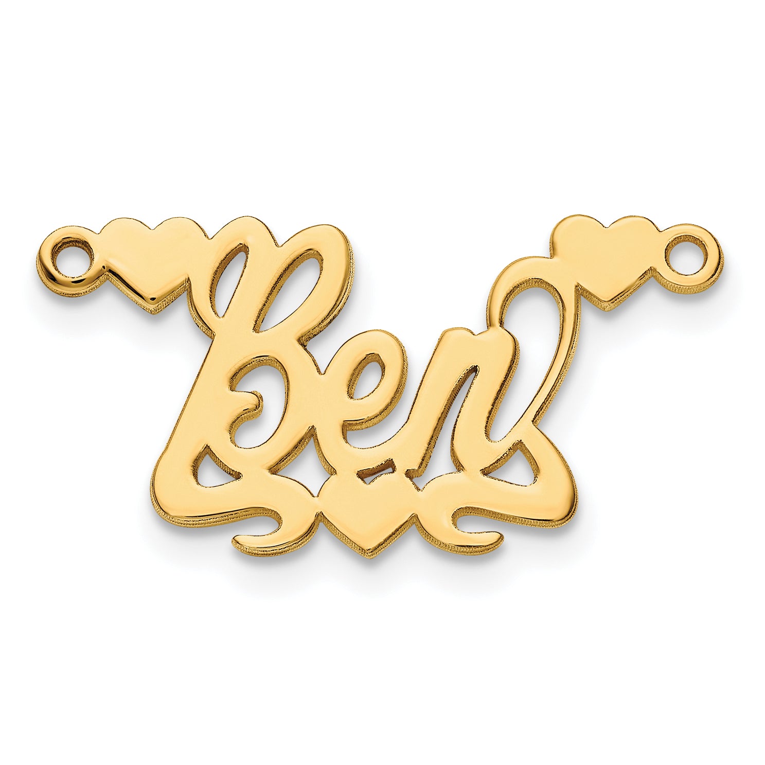10K Polished Heart Name Plate Secondary image