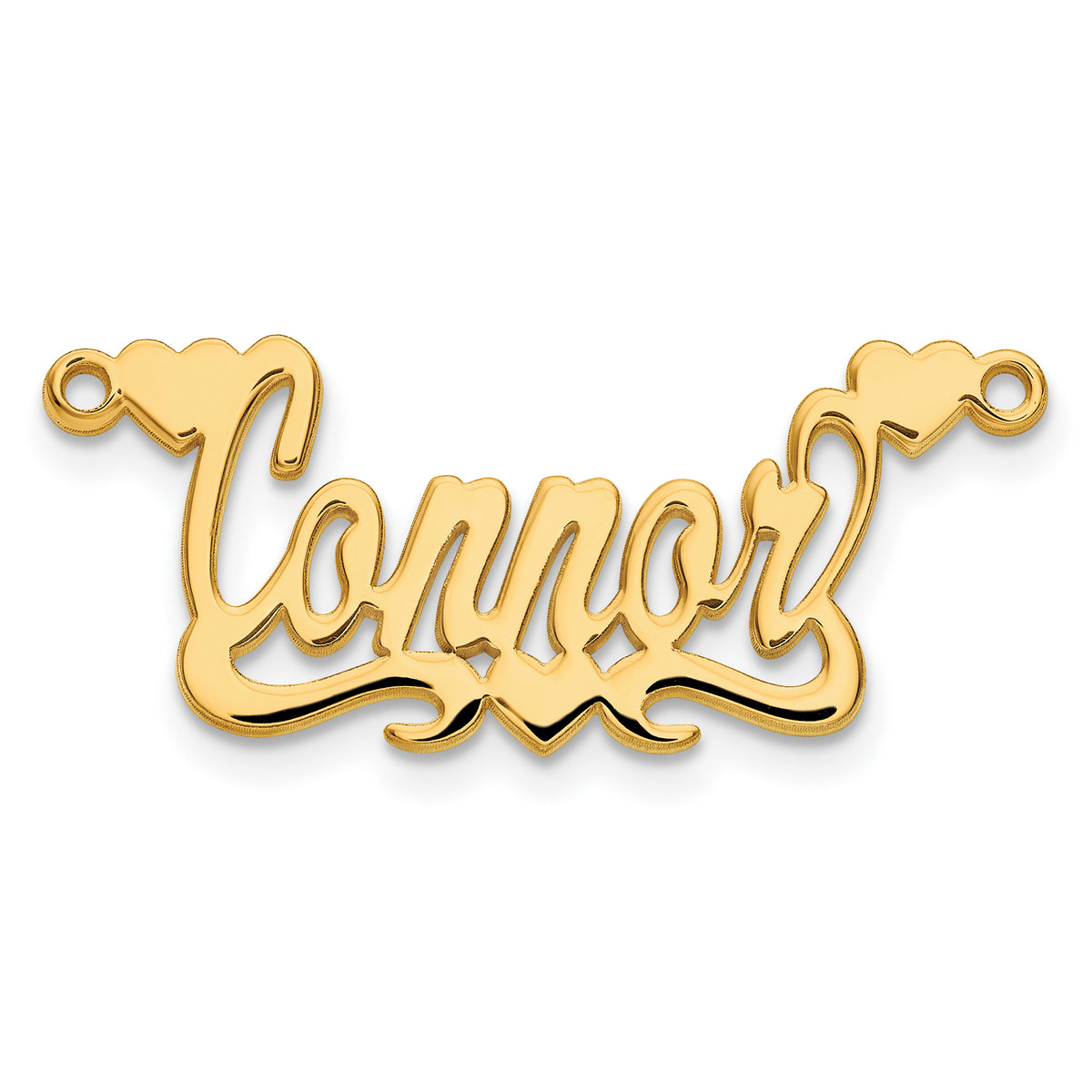 10K Polished Heart Name Plate