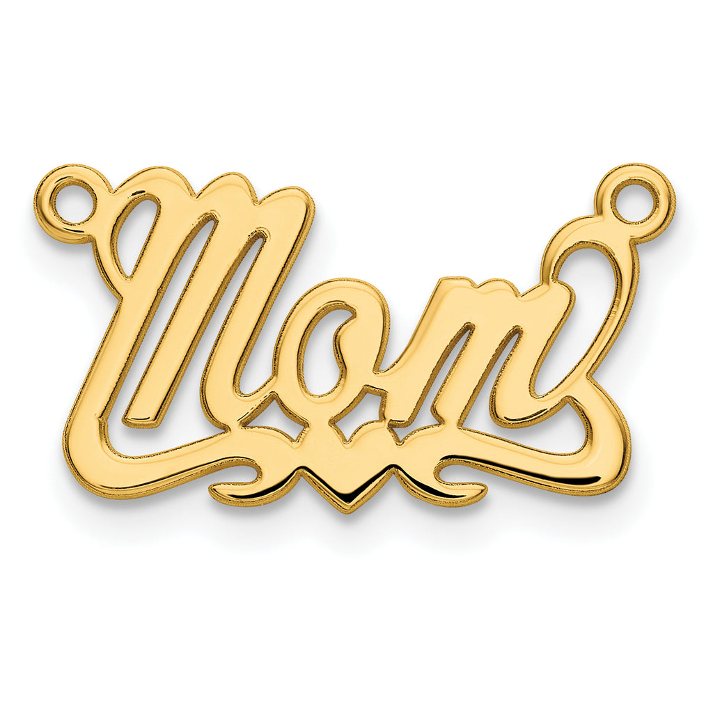 10K Polished Heart Name Plate