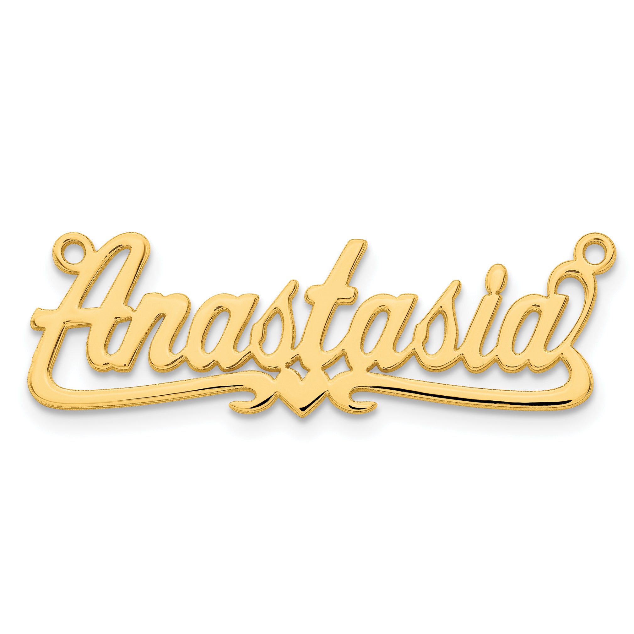 10K Polished Heart Name Plate