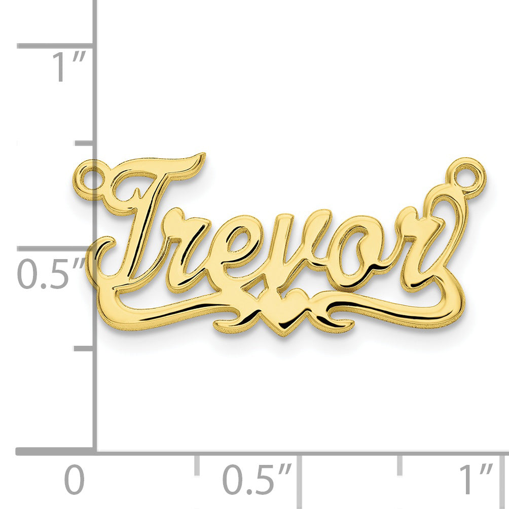 10K Polished Heart Name Plate