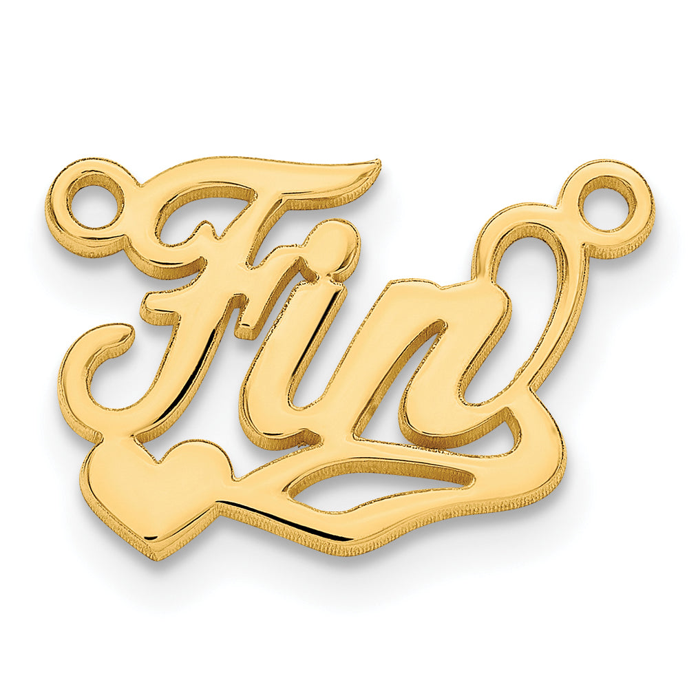 10K Polished Heart Name Plate Secondary image