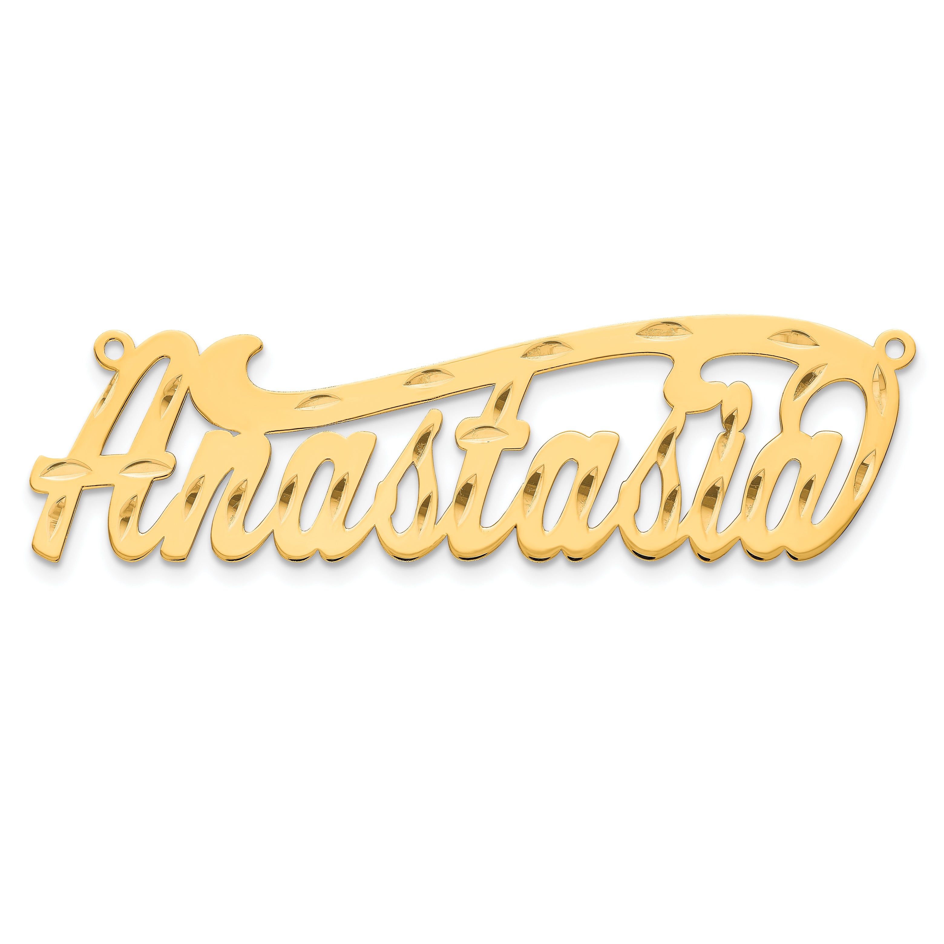 10K Polished Diamond-cut Name Plate