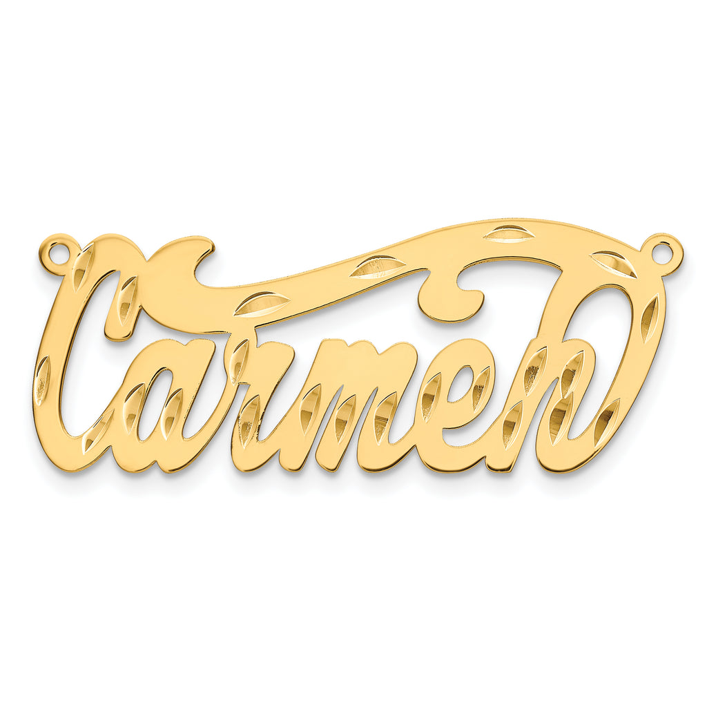 10K Polished Diamond-cut Name Plate