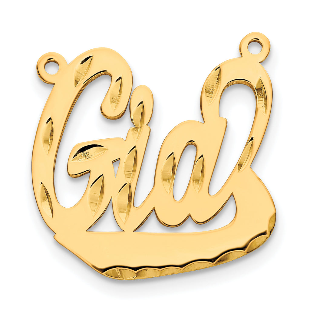10K Polished Diamond-cut Name Plate