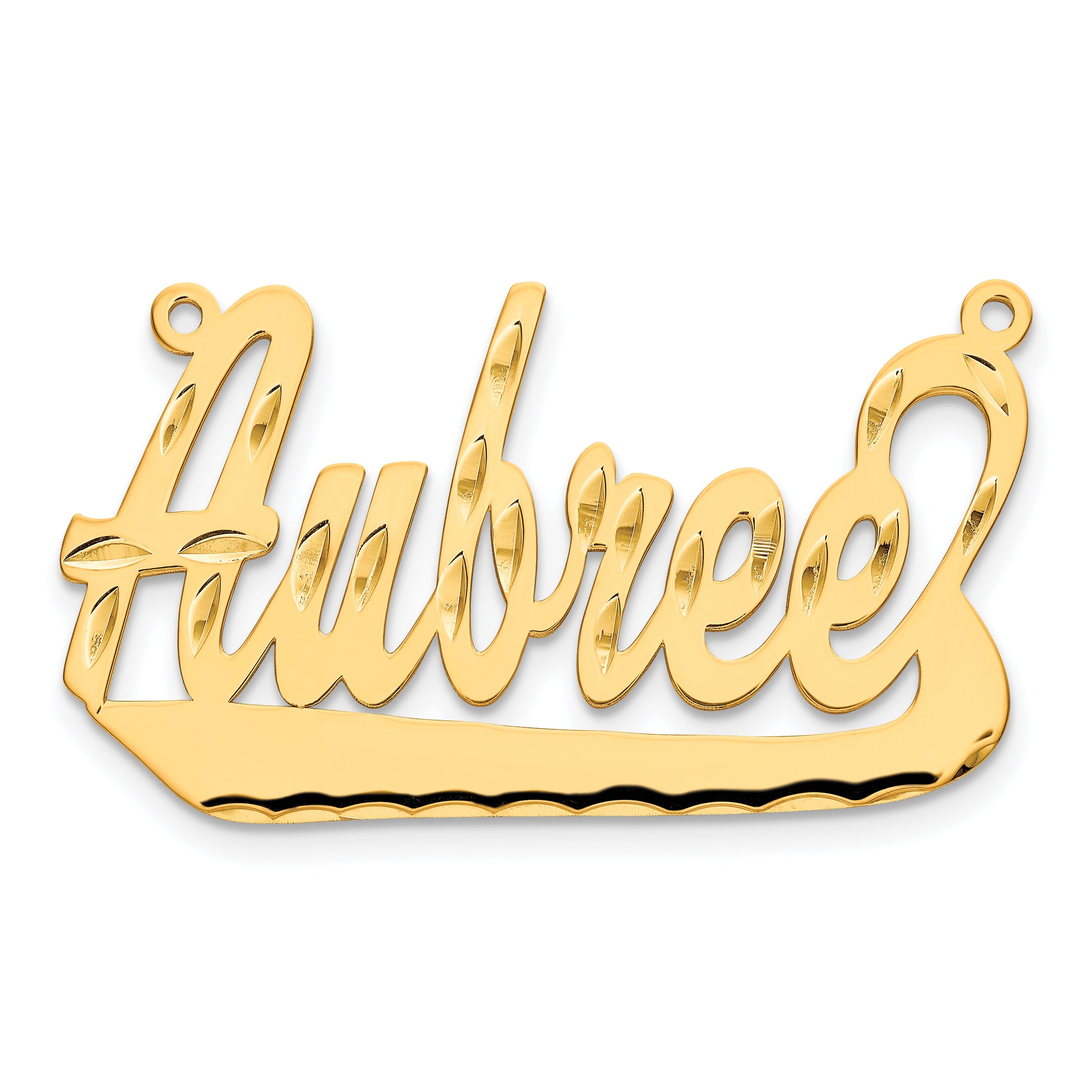 10K Polished Diamond-cut Name Plate