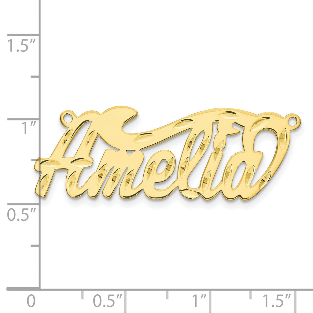 10K Polished Diamond-cut Name Plate