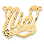 10K Polished Diamond-cut Heart Name Plate