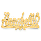 10K Polished Diamond-cut Heart Name Plate
