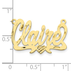 10K Polished Diamond-cut Heart Name Plate