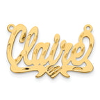 10K Polished Diamond-cut Heart Name Plate